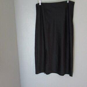 Nasty Gal Black Midi Front Slit Side Zip Size 10 Skirt